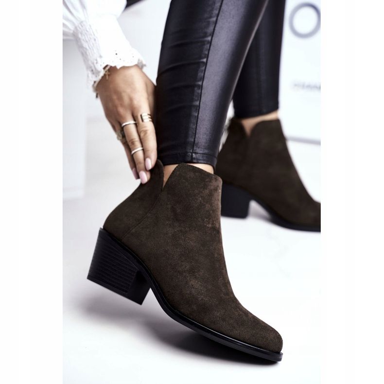 S.Barski Ženske čizme s ravnom petom topla jesen Khaki Milky kaki 1