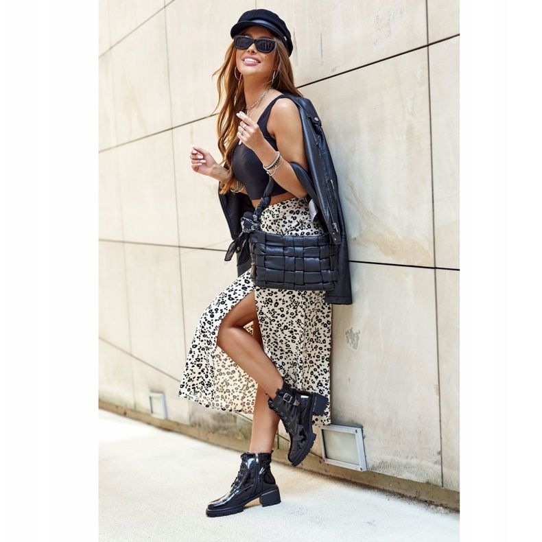 S.Barski Ženske čizme lakirane crne izluđuju me crna 2