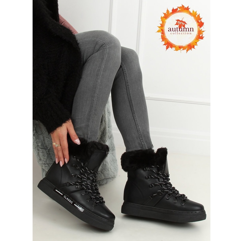 Crne debele izolirane čizme za snijeg BK903 Black crno 1