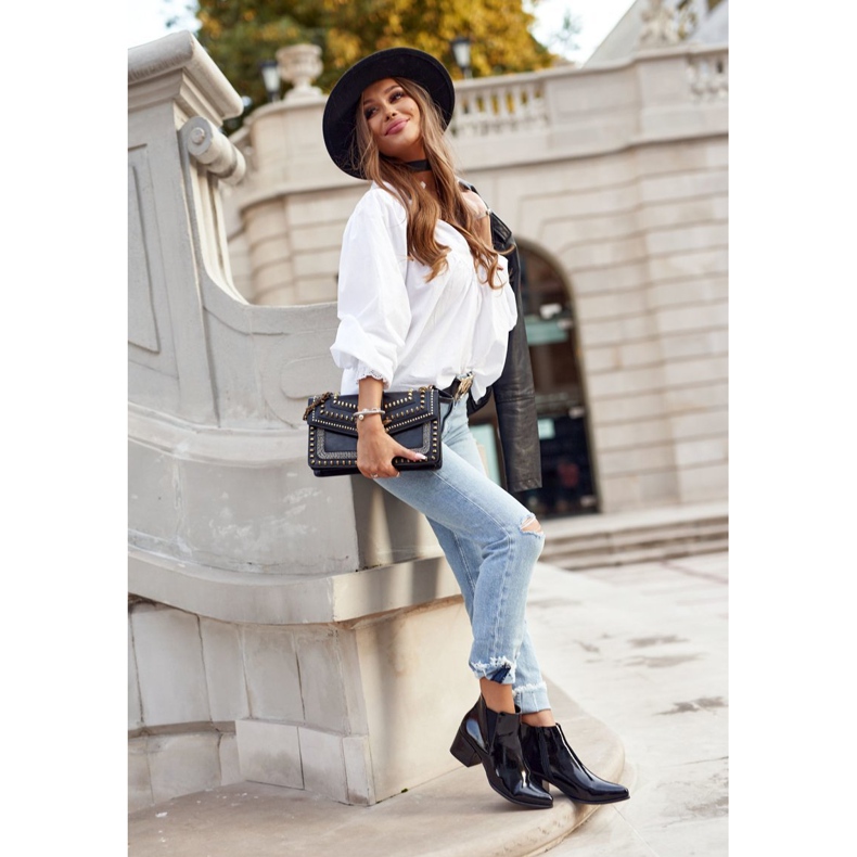 Ženske čizme Sergio Leone Lakirane čizme Chelsea Crne BT621 crna 2