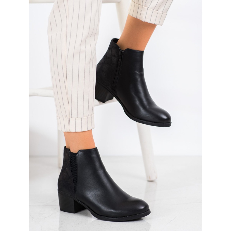 SHELOVET Udobne čizme s visokim potpeticama crna 1