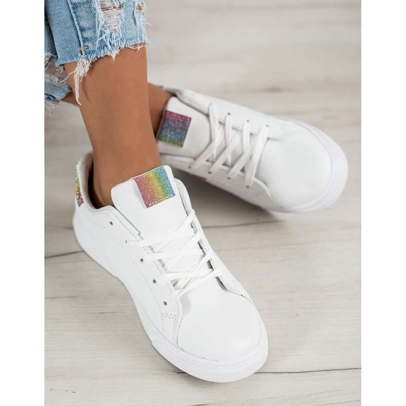 SHELOVET Sportske cipele sa sjajem bijela 1