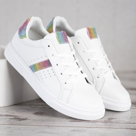 SHELOVET Sportske cipele sa sjajem bijela 2