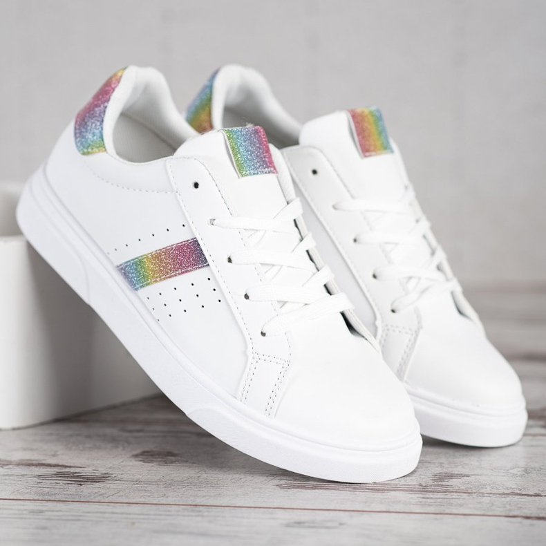 SHELOVET Sportske cipele sa sjajem bijela 2