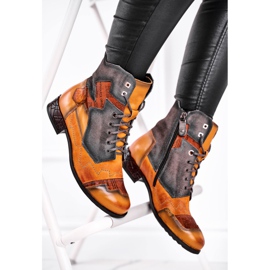 Ženske čizme Kožne tople čizme Maciejka Žuta 04625-07 smeđa 2