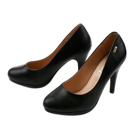 Crne klasične visoke potpetice YS-190 crna 2