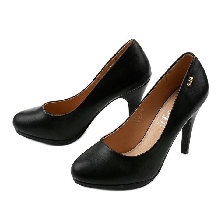 Crne klasične visoke potpetice YS-190 crna 2