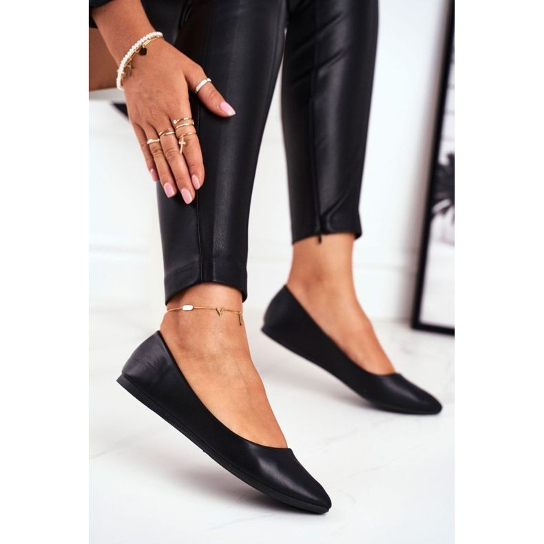 PS1 Elegantne ženske balerinke Black Maude crna 1