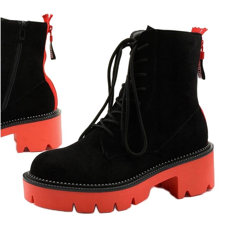 Crne antilop Centrifugalne gležnjače na čipku crno naranča 1