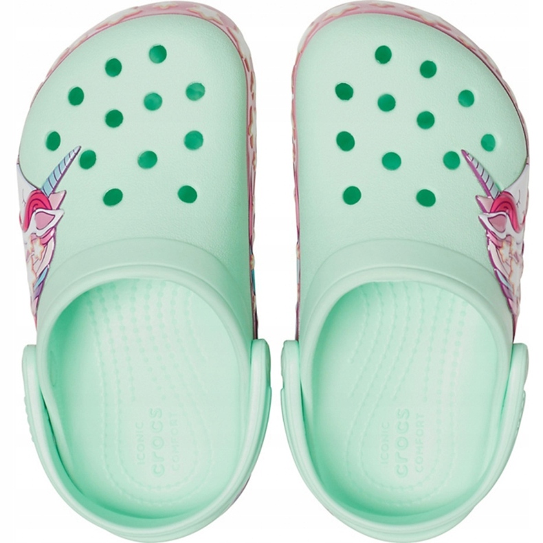 Crocs Kids FunLab Unicorn Band Cg K zelena 206270 3TI ružičasta 1