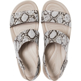 Crocs ženske sandale Brooklyn Low Wedge W multi stucco 206453 93T bež 1