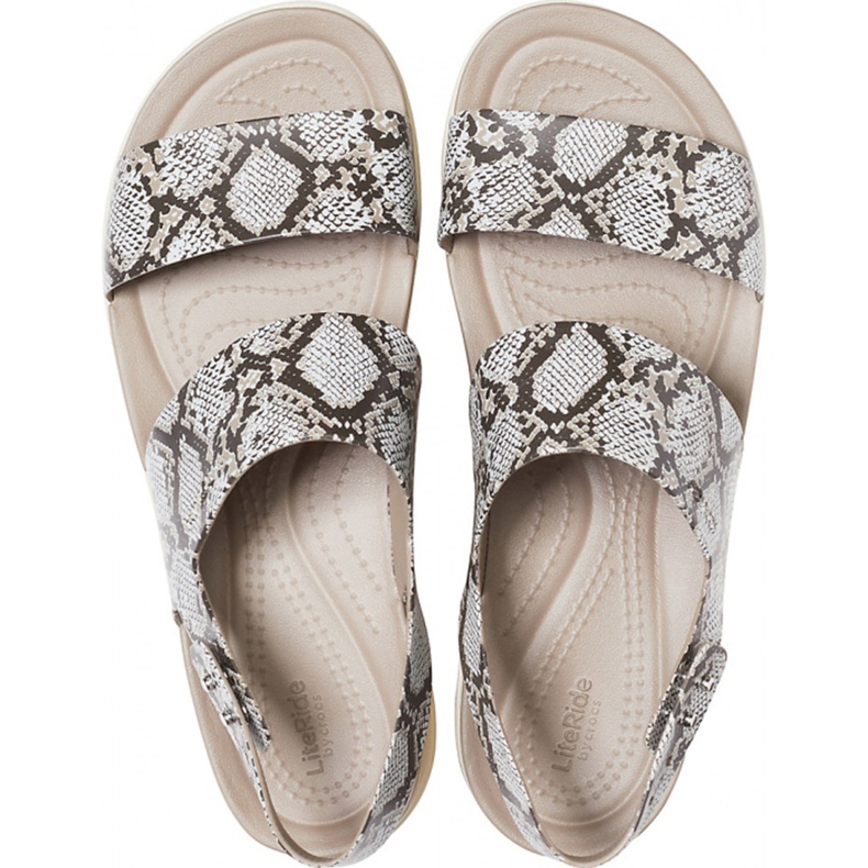 Crocs ženske sandale Brooklyn Low Wedge W multi stucco 206453 93T bež 1