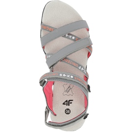 Djevojačke sandale 4F višebojne HJL20 JSAD001 90S naranča ružičasta siva 1