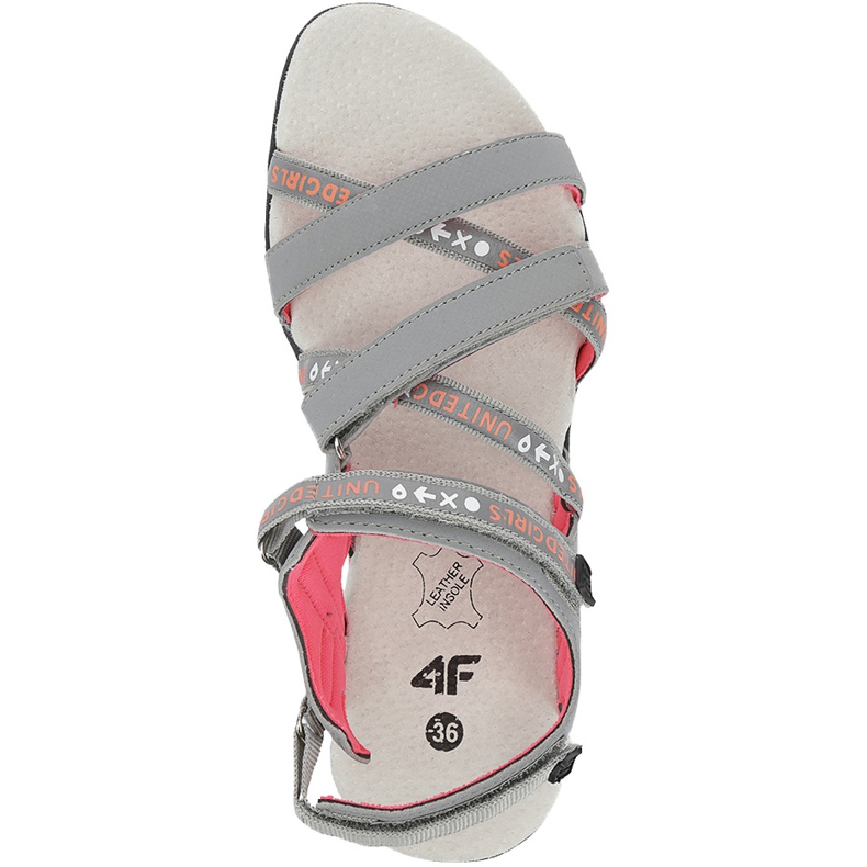 Djevojačke sandale 4F višebojne HJL20 JSAD001 90S naranča ružičasta siva 1