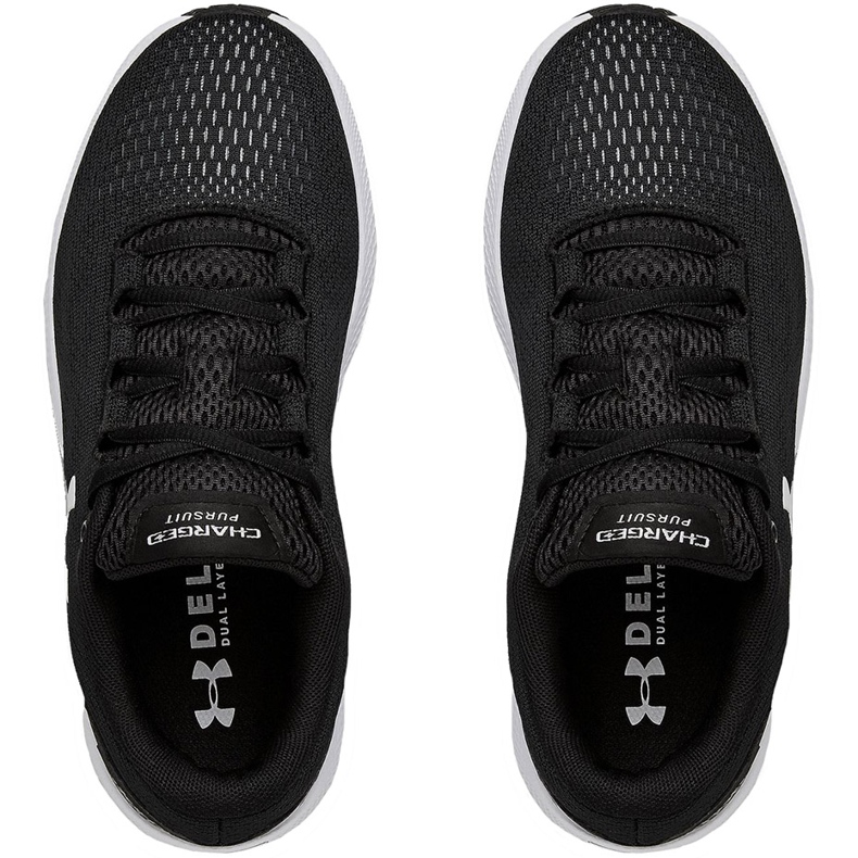 Under Armour Ua W Charged Pursuit 2 ženske cipele crno -bijele 3022604 001 crna 1