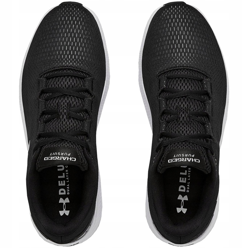 Under Armour Ua Charged Pursuit 2 muške cipele crno -bijele 3022594 001 crna 1
