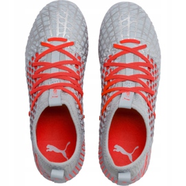 Nogometne cipele Puma Future 4.3 Netfit Fg Ag Junior srebrno-crvena 105693 01 raznobojna siva 1