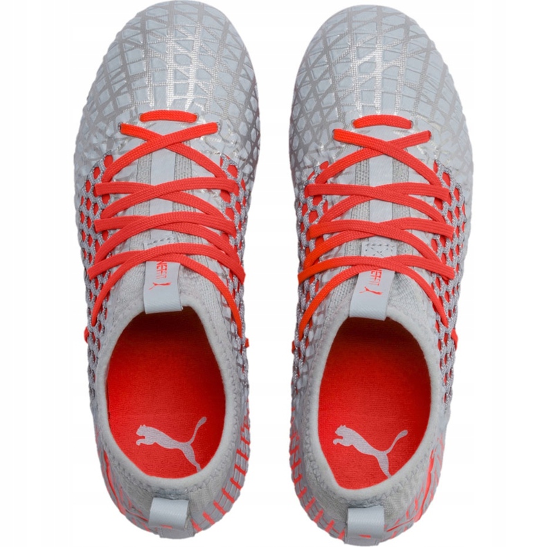 Nogometne cipele Puma Future 4.3 Netfit Fg Ag Junior srebrno-crvena 105693 01 raznobojna siva 1