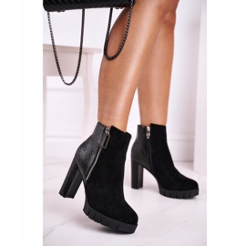 FB1 Ženske čizme na petu crne Cissy crna 1
