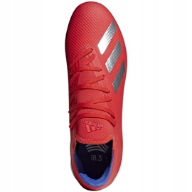 Crvene nogometne cipele Adidas X 18.3 Tf BB9399 višebojan crvena 1