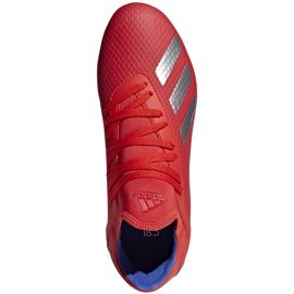 Crvene nogometne cipele Adidas X 18.3 Fg Jr BB9371 raznobojna crvena 1