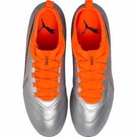 Puma One 3 Lth Fg nogometne cipele sivo-narančasta 104743 01 višebojan siva 1