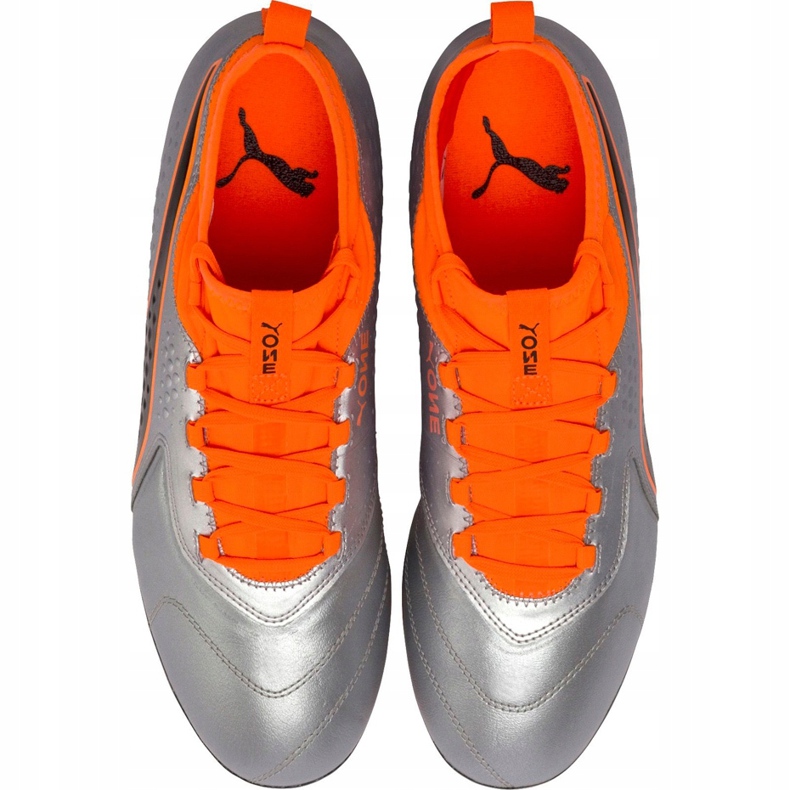 Puma One 3 Lth Fg nogometne cipele sivo-narančasta 104743 01 višebojan siva 1