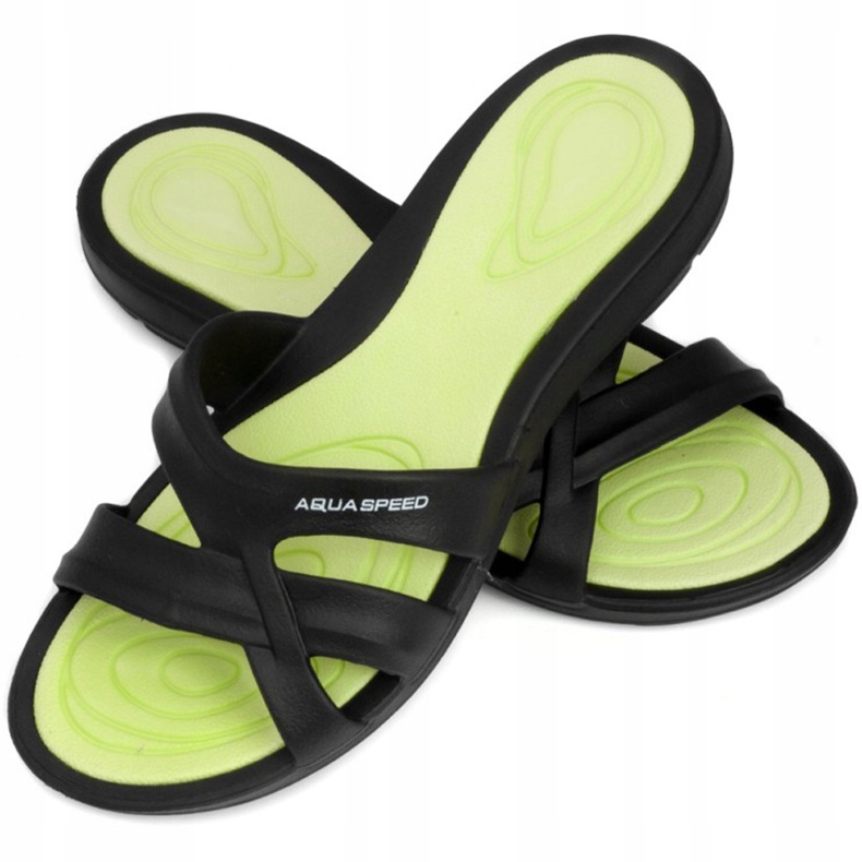 Ženske papuče za bazen Aqua-speed Panama col. 38 crna zelena 1