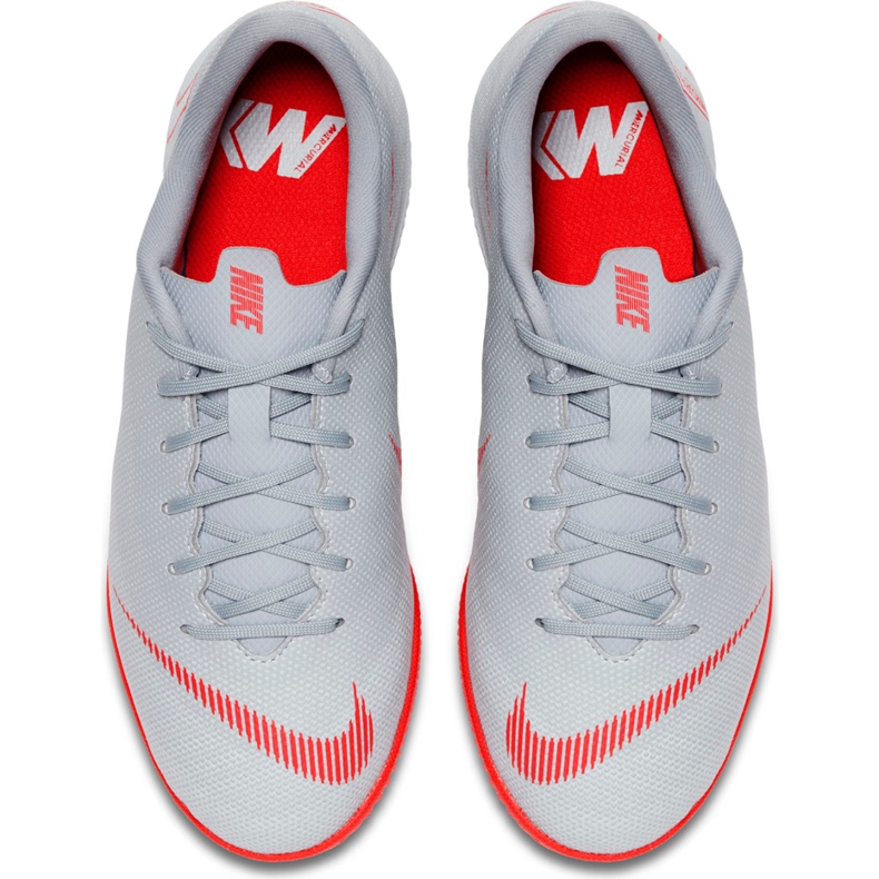 Nike Mercurial Vapor X 12 Academy Ic Jr AJ3101 060 patike za nogomet bijela siva 1