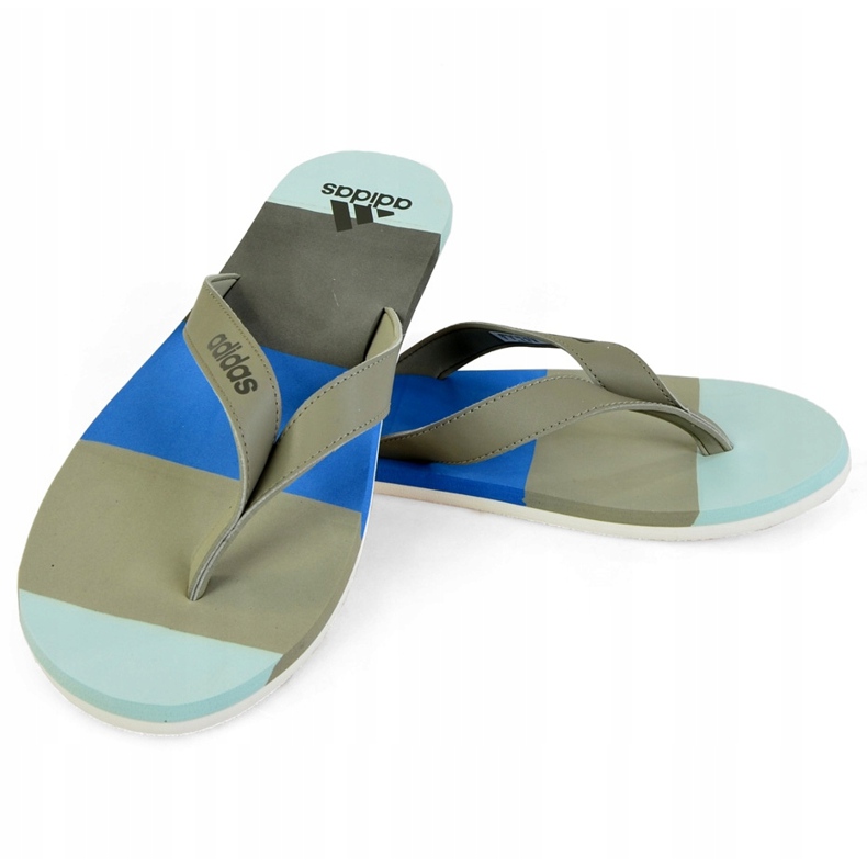 Adidas papuče Eezay s prugama BA8809 plava siva 1