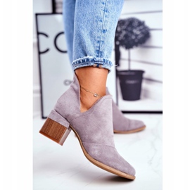 MSMG Ženske čizme na visoku petu izrezale su sive mini meliore siva 3