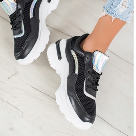 SHELOVET Modne crne tenisice bijela crna 2