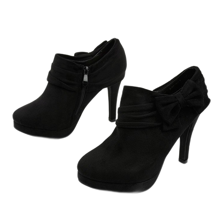 Crne čizme na visoku petu s elastičnim Fharvixom crna 2