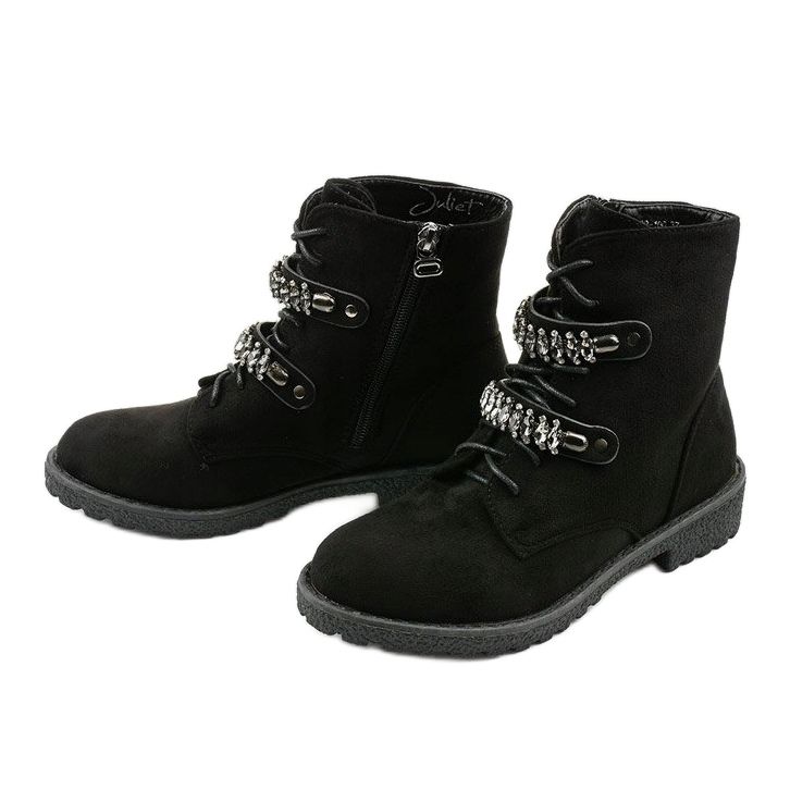 Crne čizme s ukrasnim Ginoraya prugama crno 2