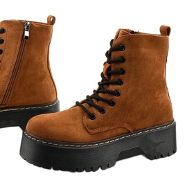 Smeđe čizme od antilopa na vezicu Cataela smeđa 1