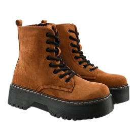 Smeđe čizme od antilopa na vezicu Cataela smeđa 2