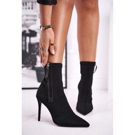 FG2 Ženske čizme na visokoj peti Lycra Black Opustite me crna 1