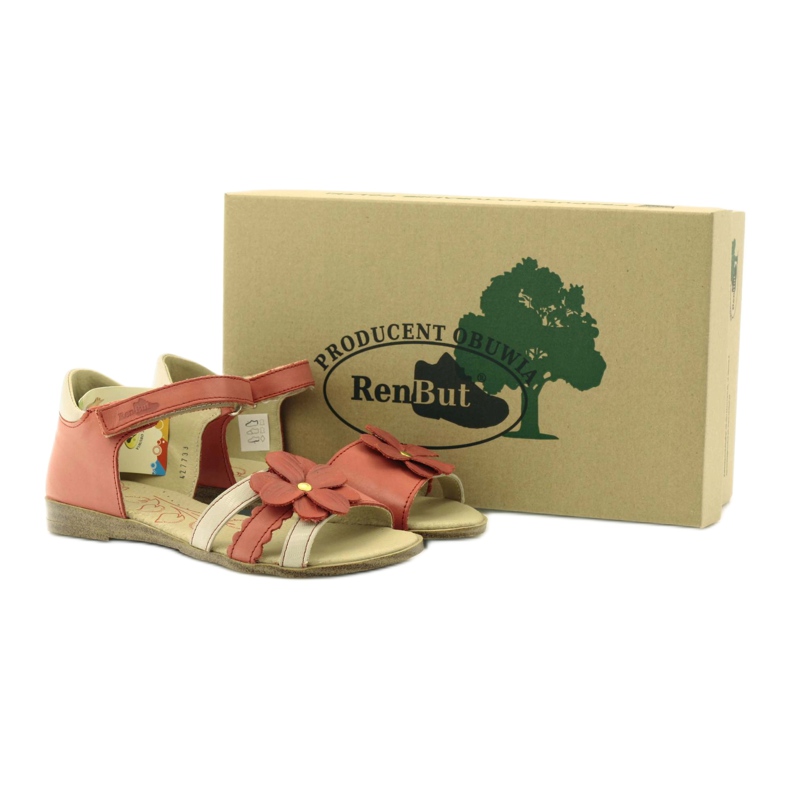 Djevojačke sandale Ren But cvijet maline crvena višebojan 4