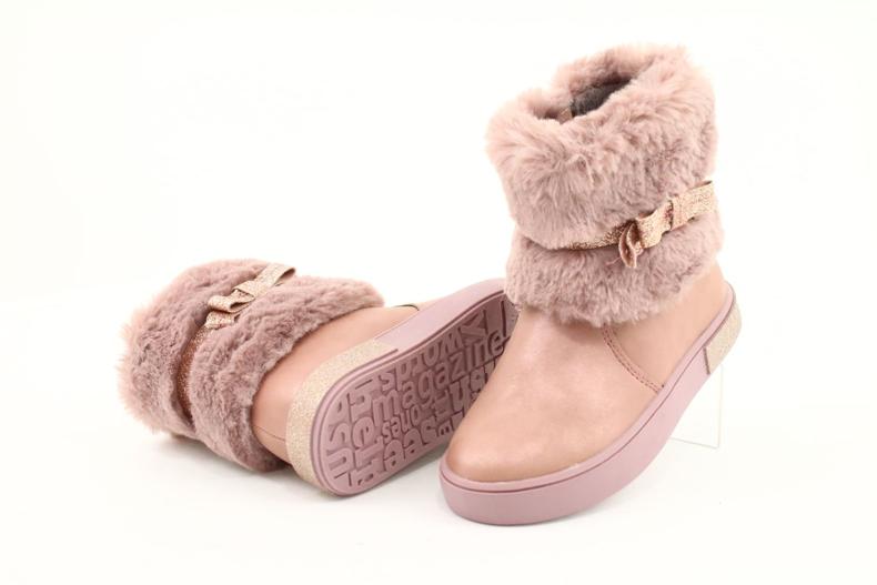 American Club Američke čizme s patentnim zatvaračem GC26 / 20 s krznom ružičasta zlatni 3