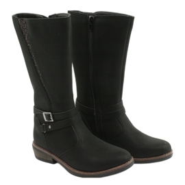 American Club Duge čizme sa sjajnim crnim američkim GC24 / 20 crna 3