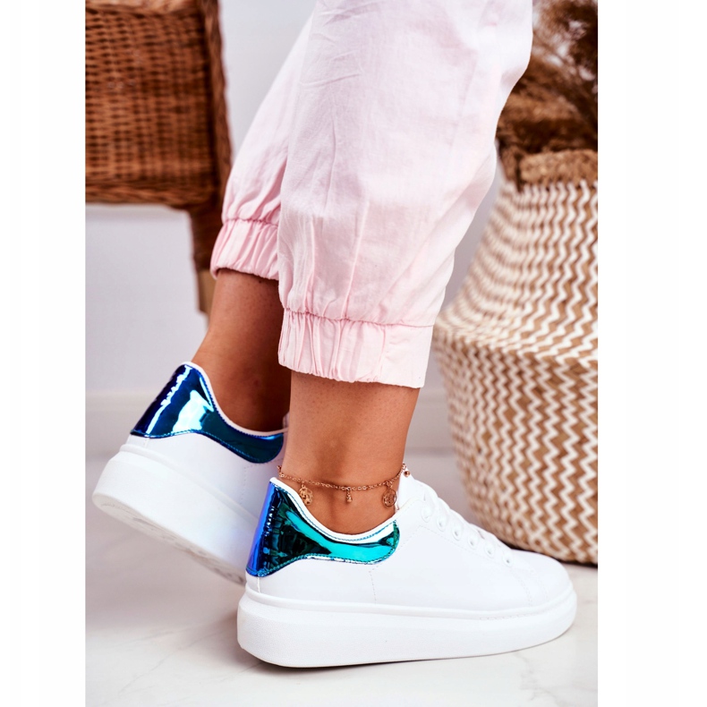 Ženske sportske cipele Lu Boo bijela metalik Matilda plava 1