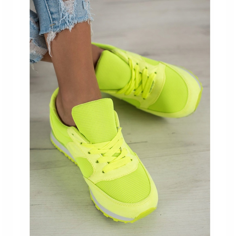 Ideal Shoes Neonske sportske cipele žuta boja 1