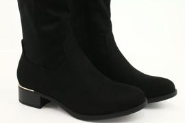 Evento Čizme od antilopa sa zlatnom kopčom crno 4