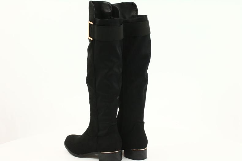 Evento Čizme od antilopa sa zlatnom kopčom crna 3