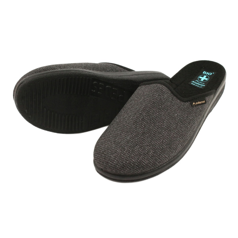 Muške papuče Adanex 24142 crna siva 3