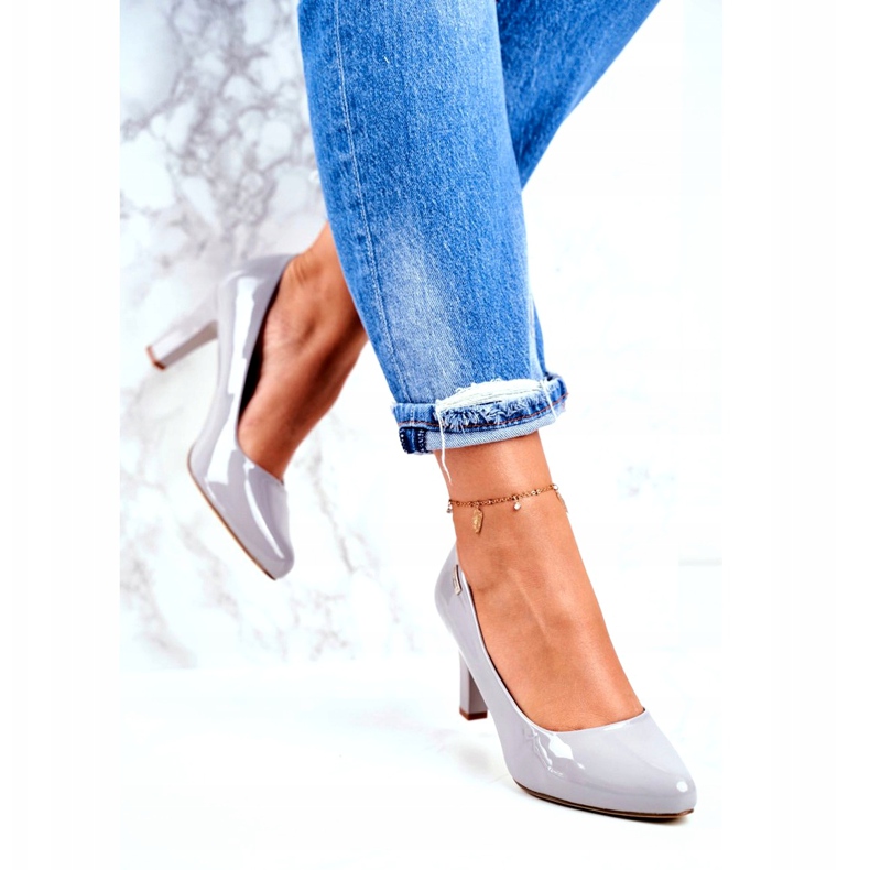 Ženske pumpe Sergio Leone Grey Lacquered Orsola siva 3