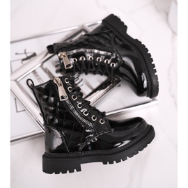 FRROCK Dječje čizme zagrijane krznom, lakirane u crnoj boji Reci ti crna 1