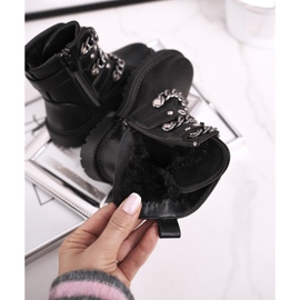 FRROCK Dječje tople čizme sa kopčama Krzno Black Fun Time crno 1