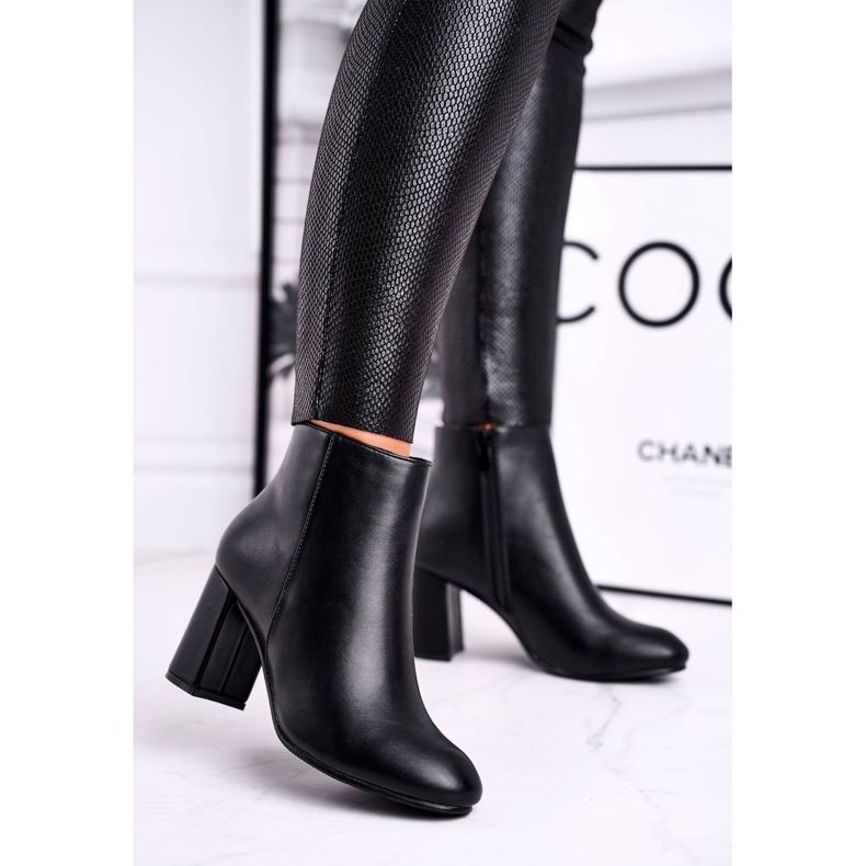 FW1 Ženske čizme na petu Black Gun crno 1