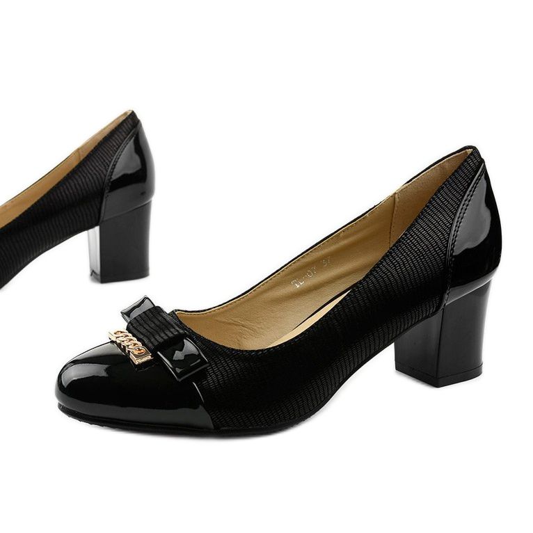 Ženske crne pumpe na Greenbane stupu crno 1